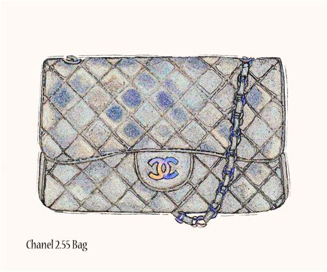 chanel shoes and purse illustraion|chanel handbags.